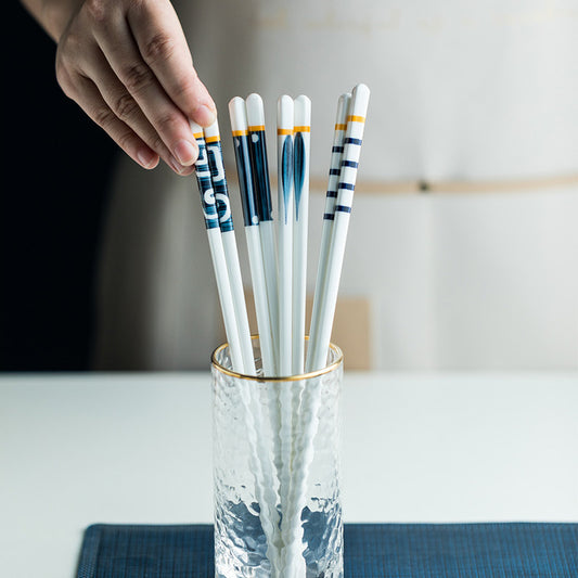 Ceramic Chopsticks Household High-end Chopsticks Mildew-proof High Temperature Resistant Creative Personality