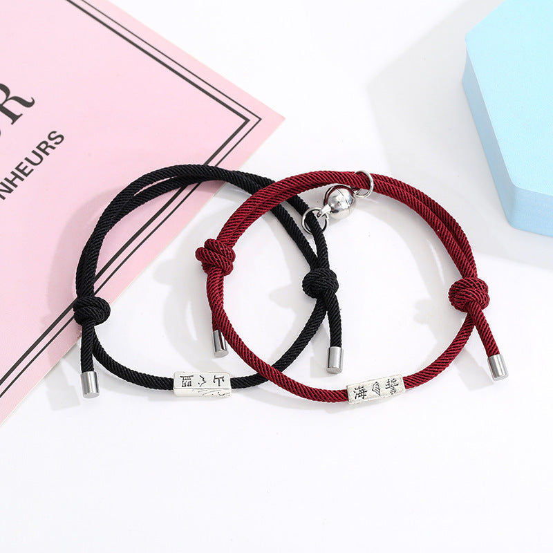 Alloy Magnet Attracts Men's And Women's Hand Rope Jewelry