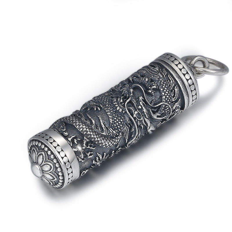 S925 Sterling Silver Ornament Tenglong Pattern Niche For A Statue Of The Buddha Pendant