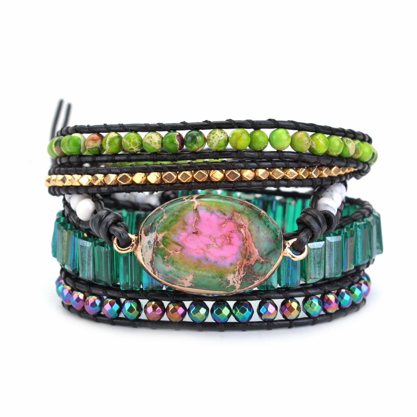 Clan Wind Blue Ocean Stone Bracelet Hand Attack Beaded Bracelet