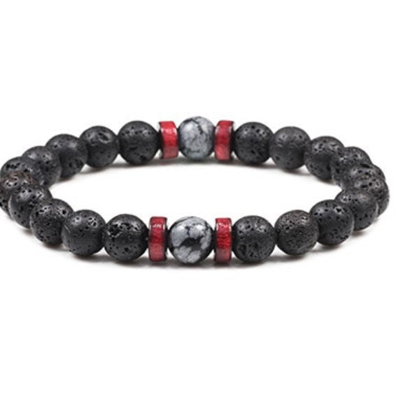 Volcanic Stone Yoga Agate Bead Bracelet