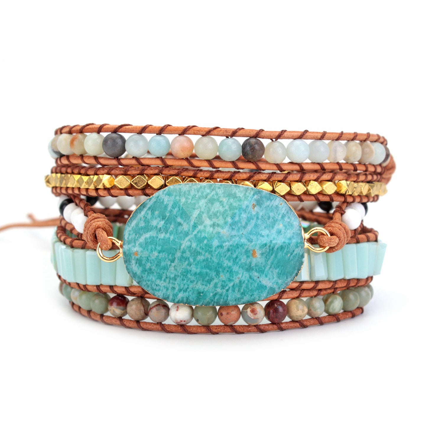 Clan Wind Blue Ocean Stone Bracelet Hand Attack Beaded Bracelet