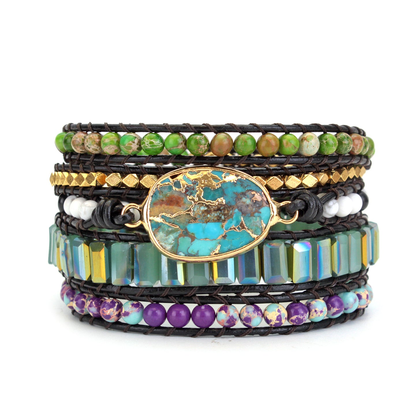 Clan Wind Blue Ocean Stone Bracelet Hand Attack Beaded Bracelet
