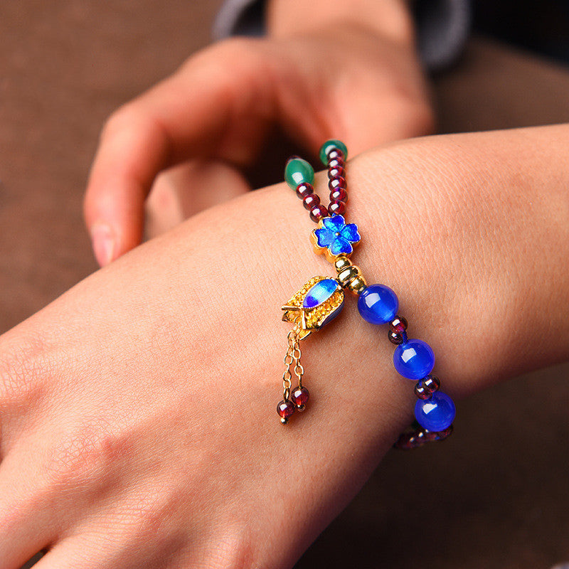 Retro Temperament Ethnic Style Beaded Flower Bracelet