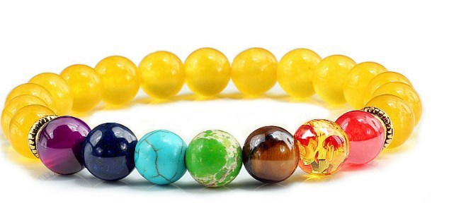 Beaded Bracelet Elastic Diamond Ring Bracelet AliExpress Energy Yoga Seven Chakras
