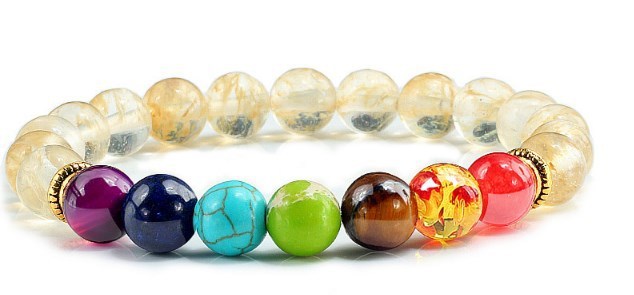 Beaded Bracelet Elastic Diamond Ring Bracelet AliExpress Energy Yoga Seven Chakras