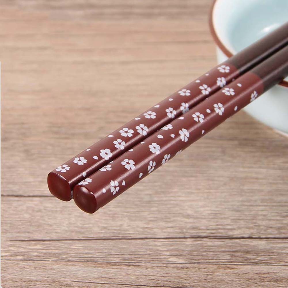 Wooden Printed Chopsticks Japanese Style Pointed Chopsticks