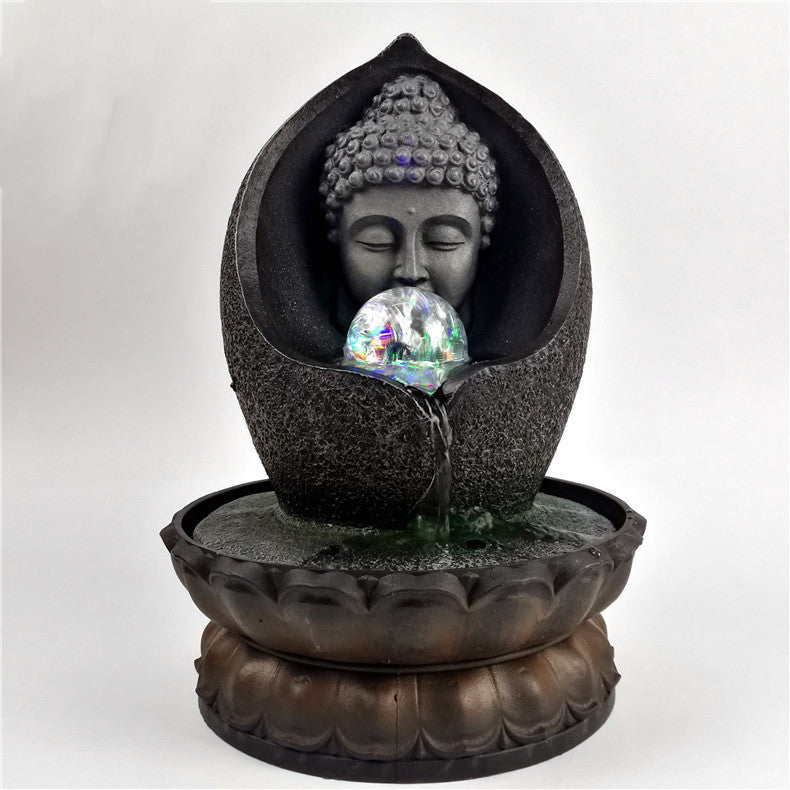 Crafts Creative Buddha Statue Resin Flowing Water Ornament