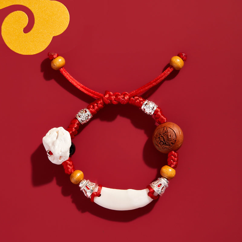 Baby And Infant Red Rope Pig Auditory Ossicle Mahogany Bracelet Pendant