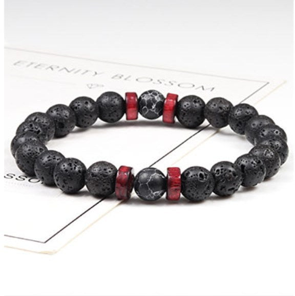 Volcanic Stone Yoga Agate Bead Bracelet