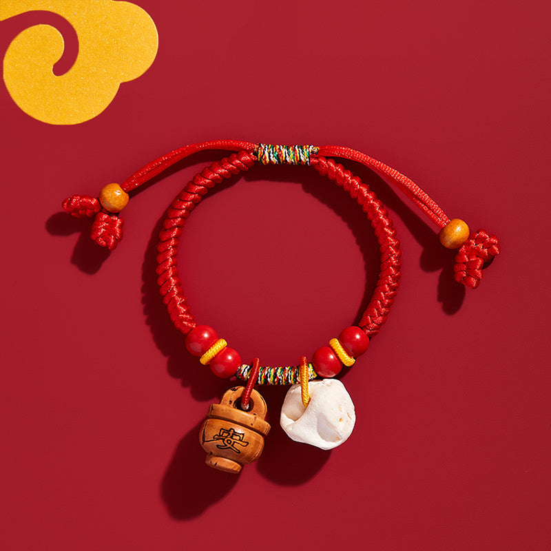 Baby And Infant Red Rope Pig Auditory Ossicle Mahogany Bracelet Pendant