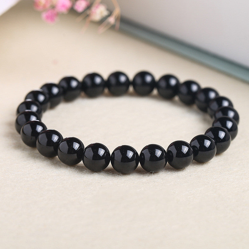 Black Tourmaline Bracelet Simple Single Circle Atmosphere Fashion