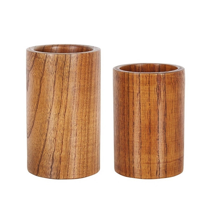 Solid Wood Chopsticks Tube Round Cage Home