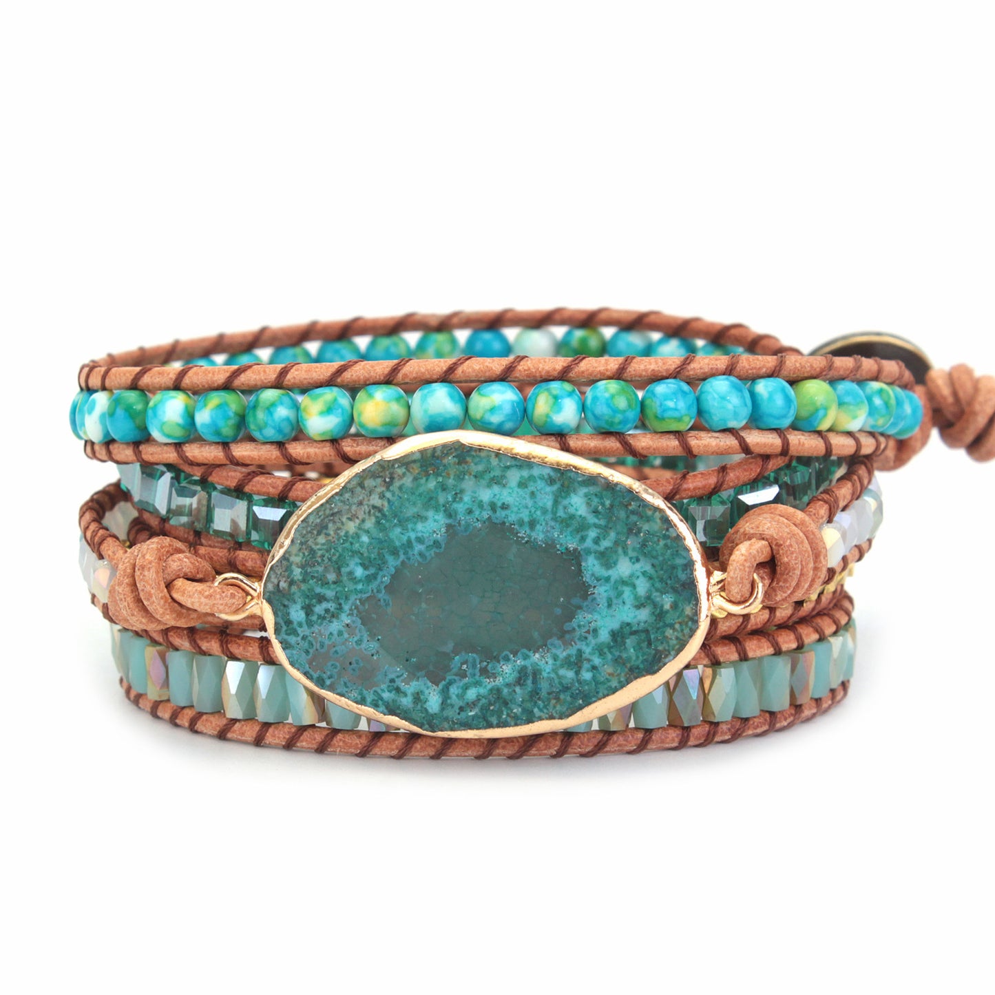 Clan Wind Blue Ocean Stone Bracelet Hand Attack Beaded Bracelet