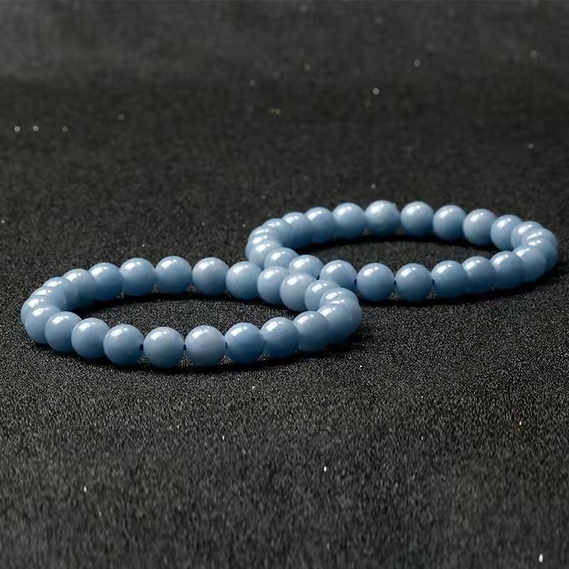 Versatile Blue Anhydrite Single Circle Crystal Bracelet