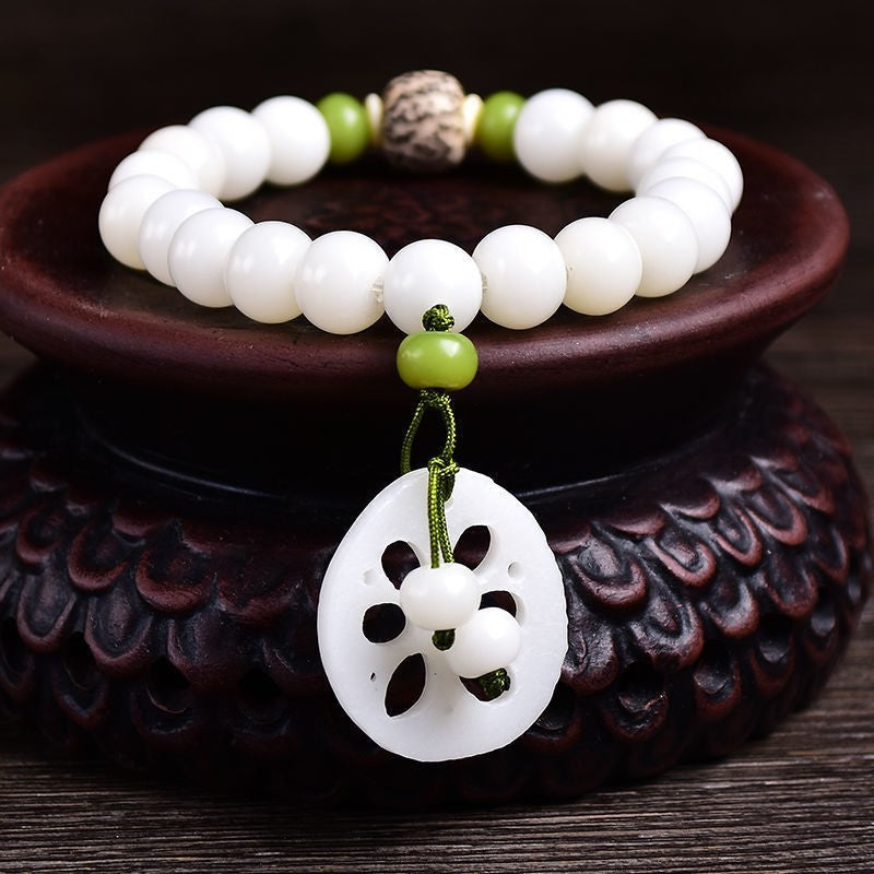 White Jade Bodhi Bracelet For Men And Women