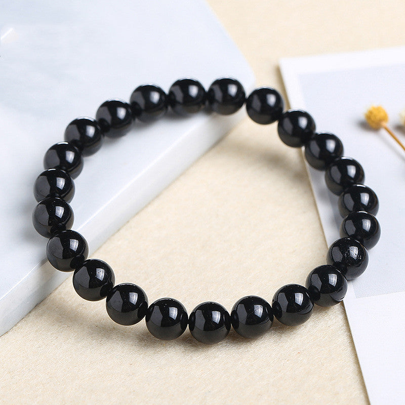 Black Tourmaline Bracelet Simple Single Circle Atmosphere Fashion