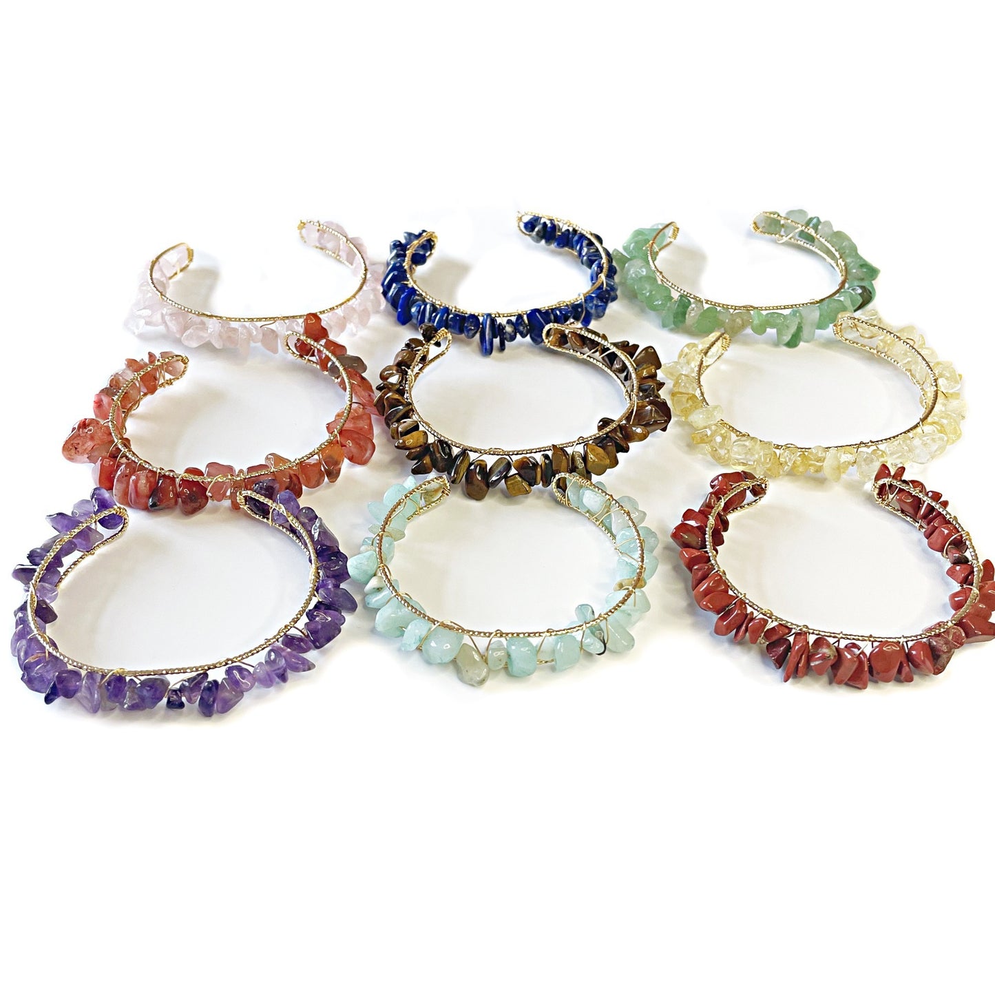 Women's Natural Crystal Gravel Winding Bracelet