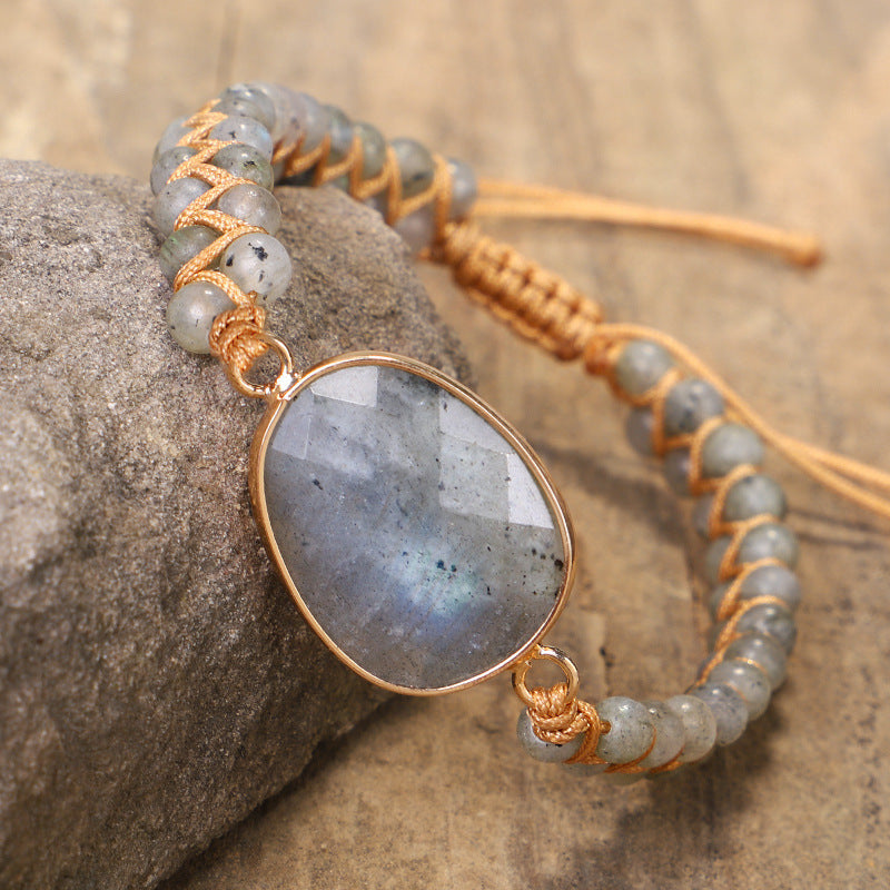 Bound Irregular Sparkling Stone Braided Bracelet