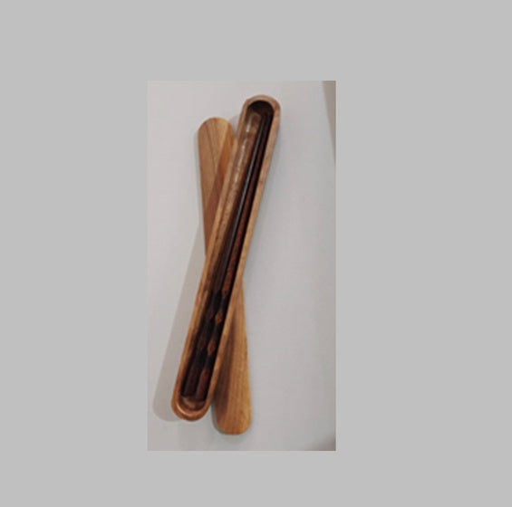 Tortoiseshell Iron Wood Chopsticks Log Table Chopsticks With Portable Tableware
