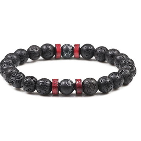 Volcanic Stone Yoga Agate Bead Bracelet