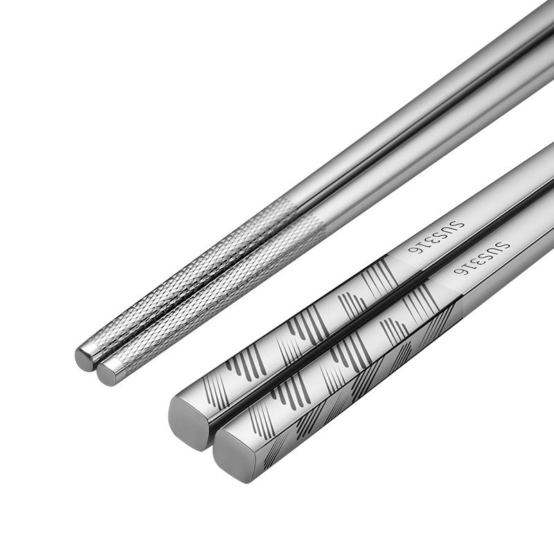 316 Stainless Steel Chopsticks Thickened Alloy Non-slip