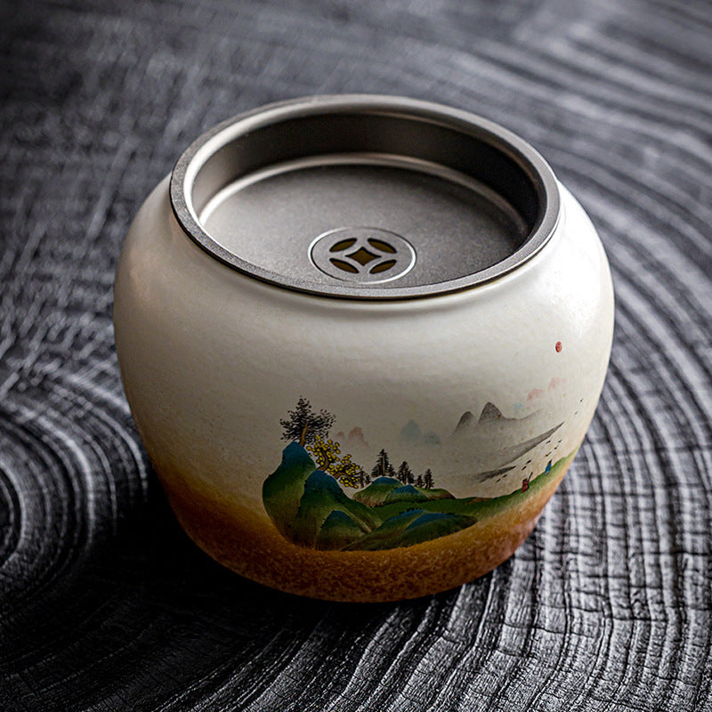 Household Ceramic With Lid Wash Tea Utensils Tea Residue Barrel