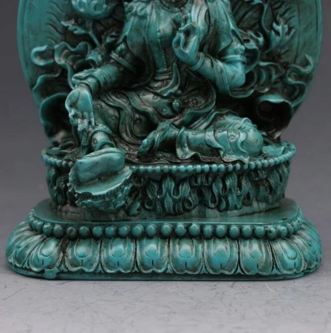 Natural Raw Turquoise Doumu Statue Ornament