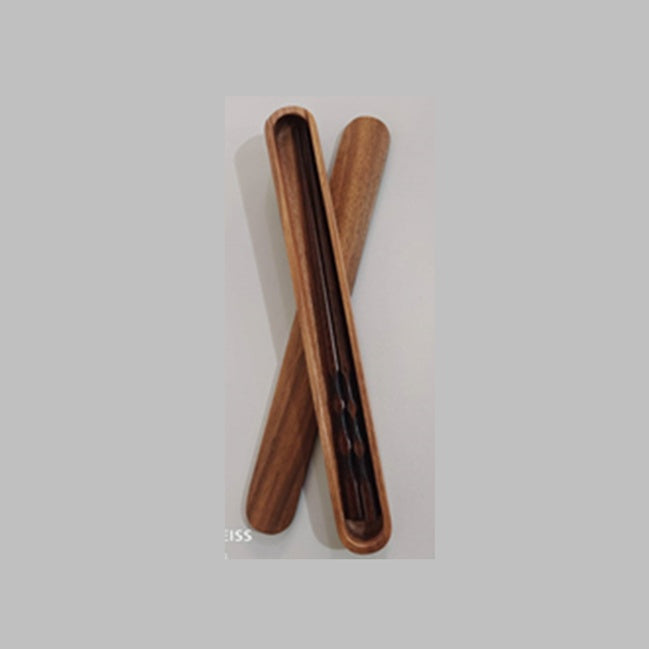 Tortoiseshell Iron Wood Chopsticks Log Table Chopsticks With Portable Tableware