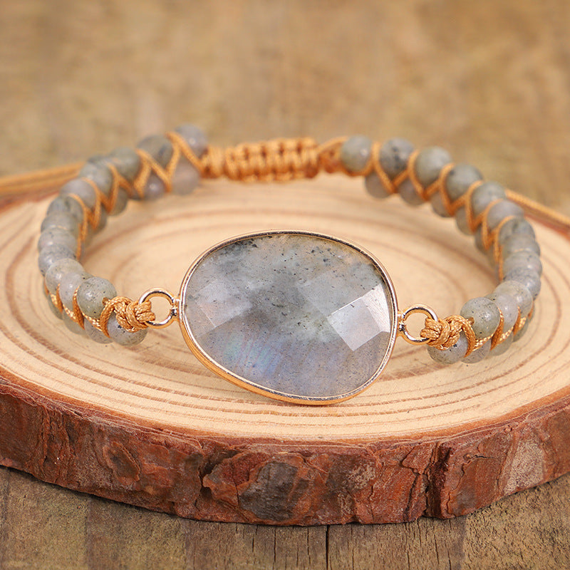Bound Irregular Sparkling Stone Braided Bracelet