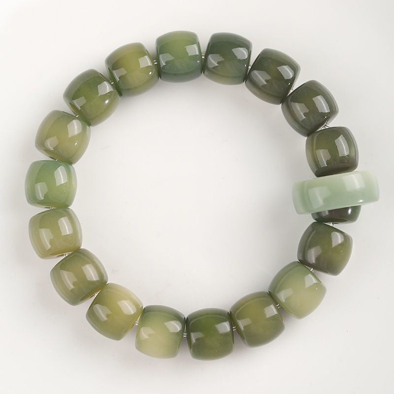Men's And Women's Fashion Simple Straight Cut Weathered Bodhi Root Bracelet