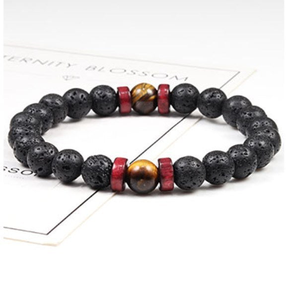 Volcanic Stone Yoga Agate Bead Bracelet