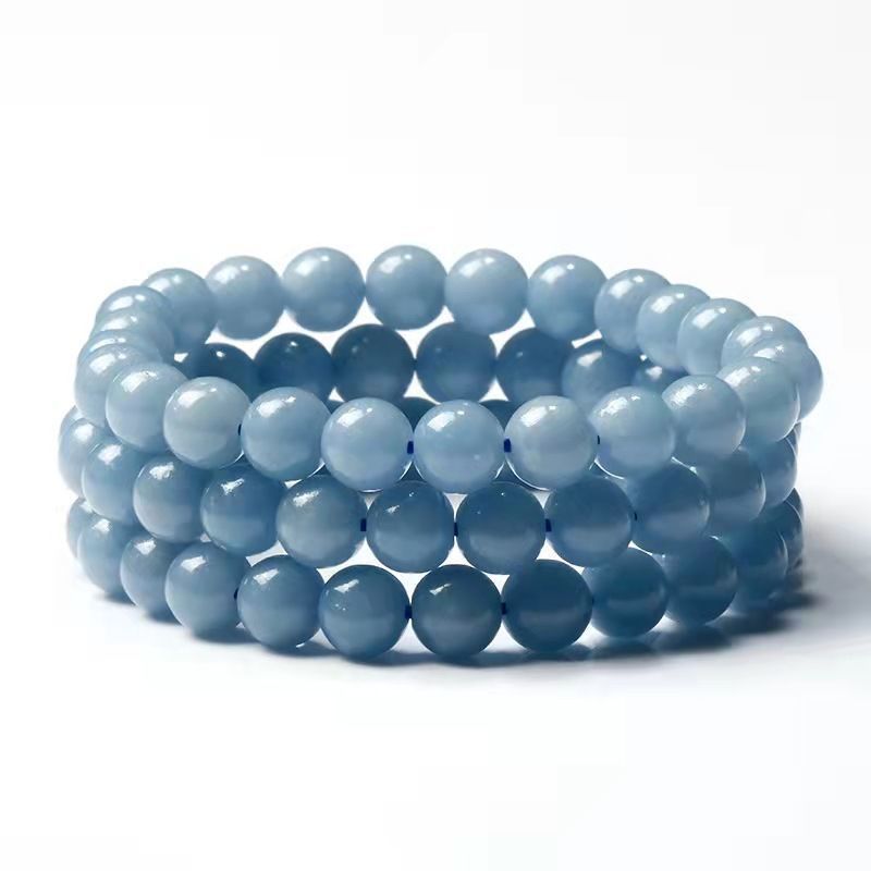 Versatile Blue Anhydrite Single Circle Crystal Bracelet