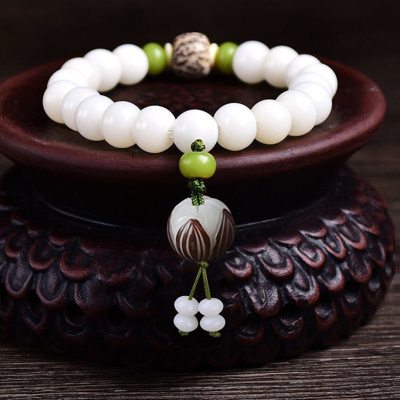 White Jade Bodhi Bracelet For Men And Women