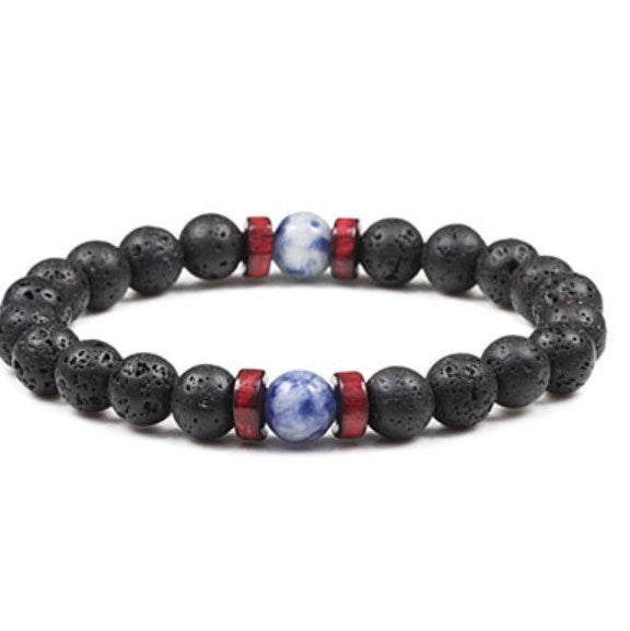 Volcanic Stone Yoga Agate Bead Bracelet