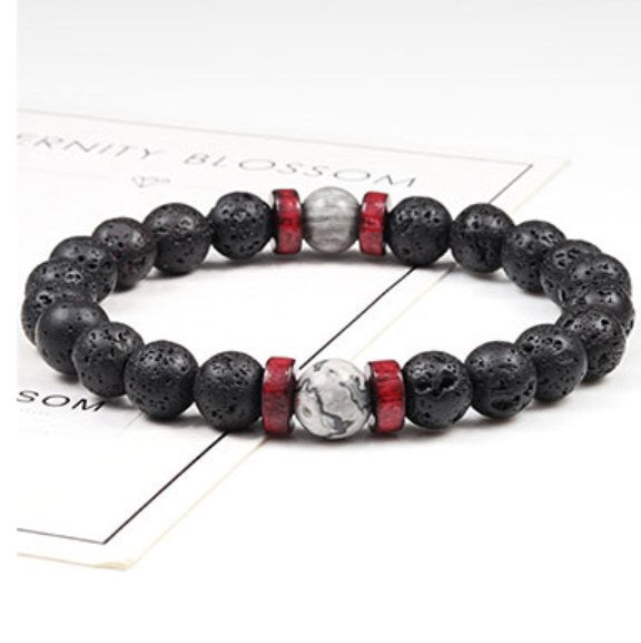 Volcanic Stone Yoga Agate Bead Bracelet