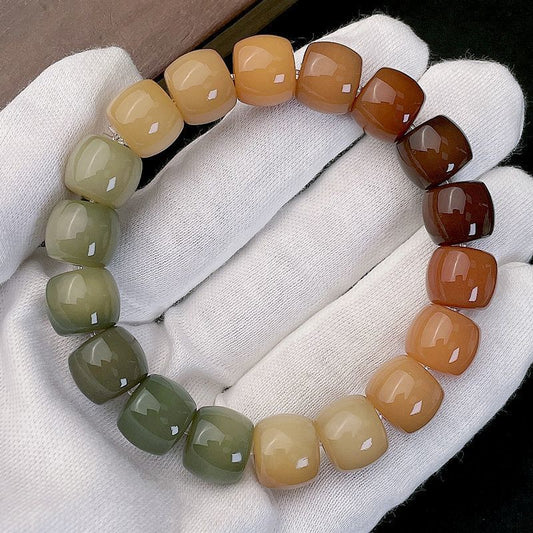 Men's And Women's Fashion Simple Straight Cut Weathered Bodhi Root Bracelet