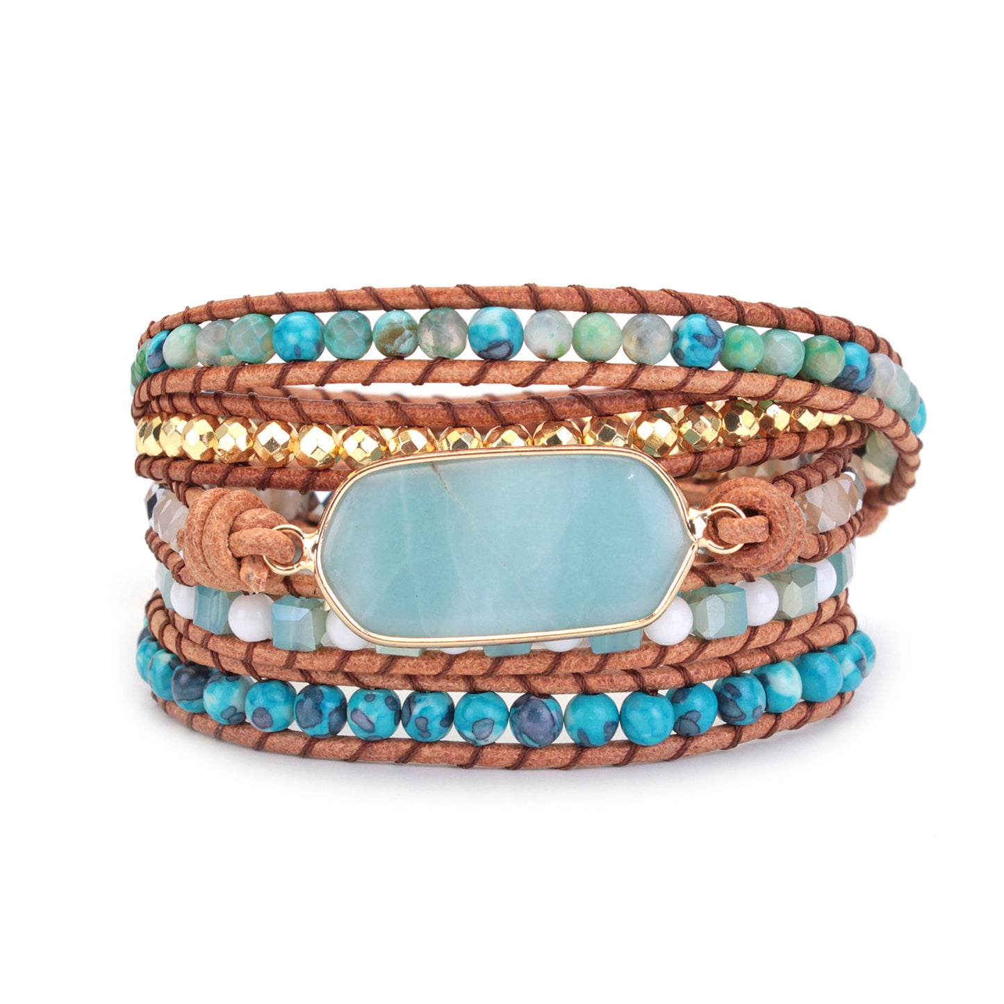 Clan Wind Blue Ocean Stone Bracelet Hand Attack Beaded Bracelet
