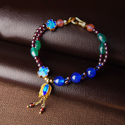 Retro Temperament Ethnic Style Beaded Flower Bracelet