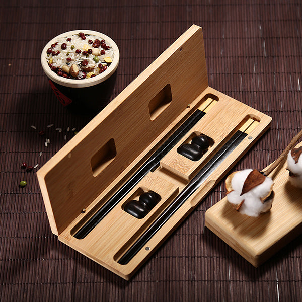 Chinese Mahogany Chopsticks Lettering Solid Wood Box Set Gift Chopsticks Custom Gift Box Wedding Lettering Public Chopsticks Birthday Gift