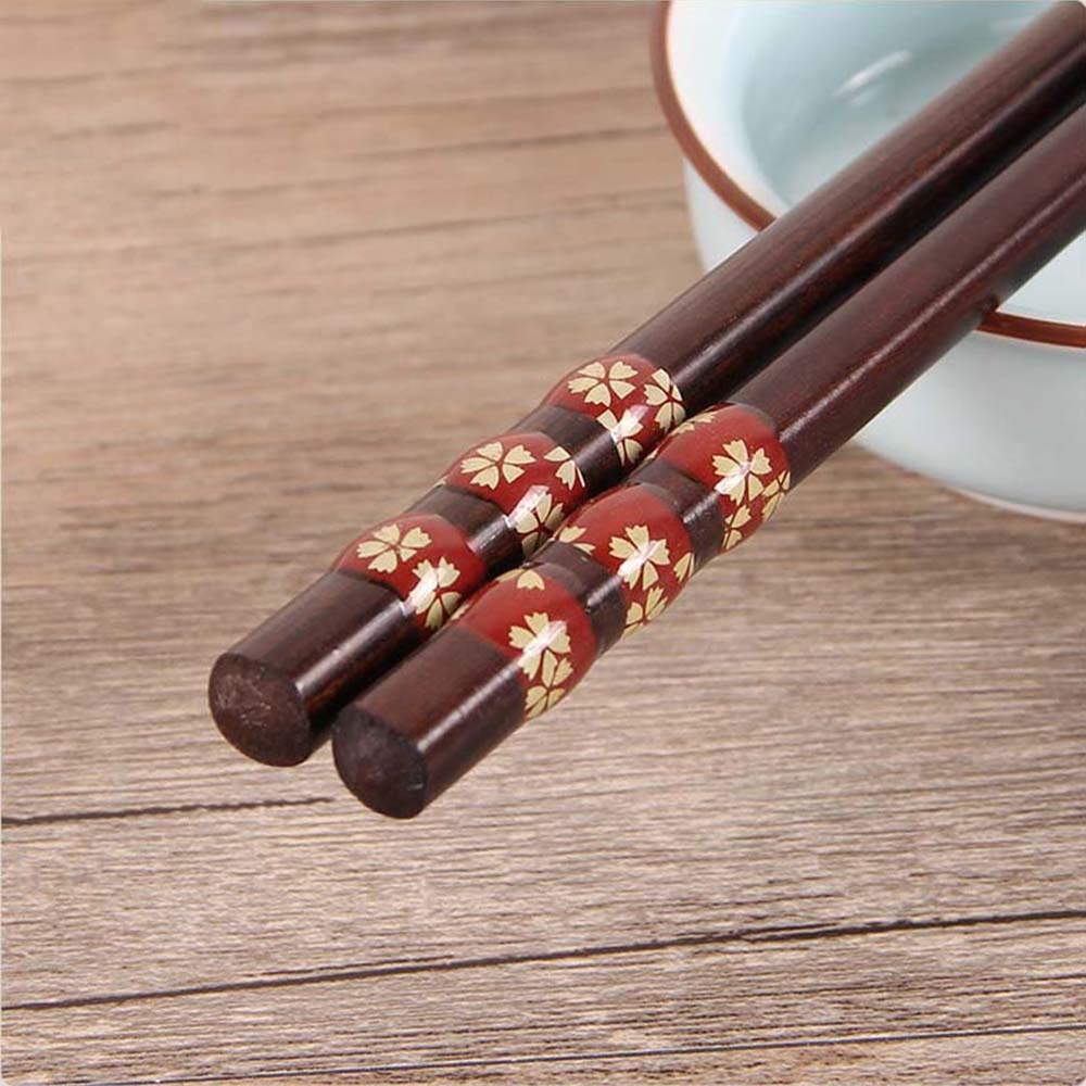 Wooden Printed Chopsticks Japanese Style Pointed Chopsticks
