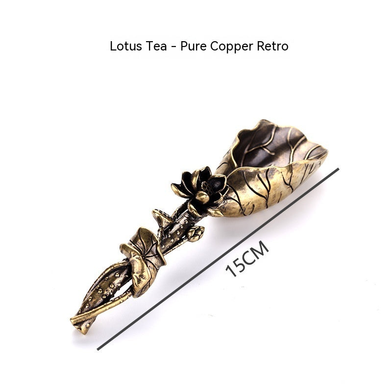 Pure Copper Creative Lotus Zen Tea Ceremony With Six Kung Fu Tea Utensils