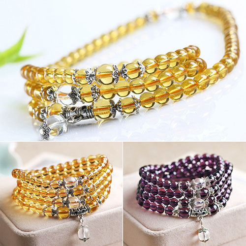 2021 Nueva 6mm Piedra de Cristal de Amatista 108 Granos de Rezo Budista Mala Pulsera Collar C6TY