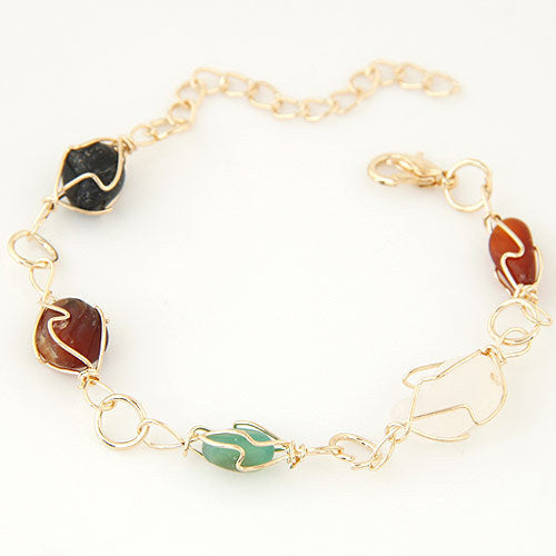 Fashion Metal Color Gravel Personality Bracelet