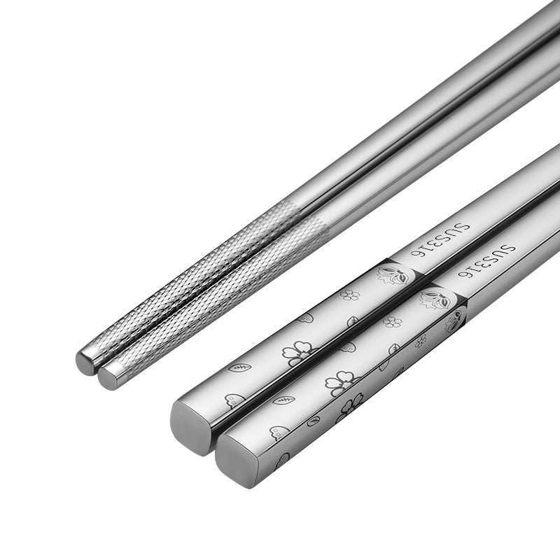 316 Stainless Steel Chopsticks Thickened Alloy Non-slip