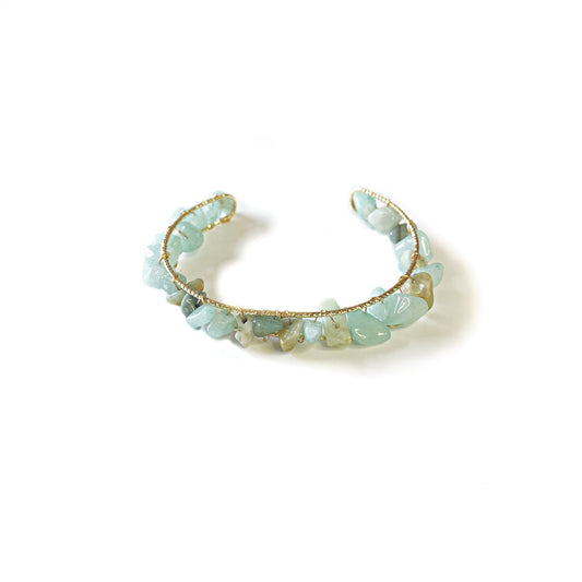 Women's Natural Crystal Gravel Winding Bracelet