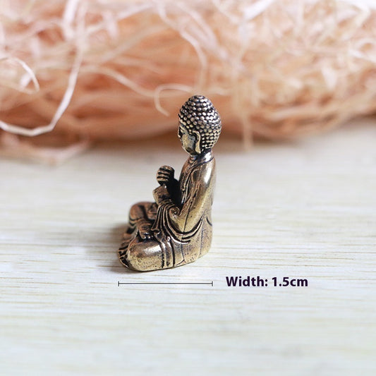 Brass Buddha Statue Mini Sakyamuni Buddha Car Decoration