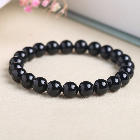 Black Tourmaline Bracelet Simple Single Circle Atmosphere Fashion