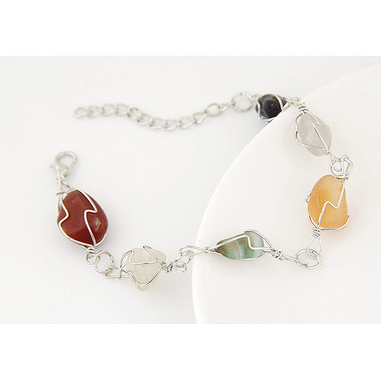 Fashion Metal Color Gravel Personality Bracelet