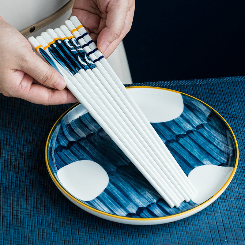 Ceramic Chopsticks Household High-end Chopsticks Mildew-proof High Temperature Resistant Creative Personality